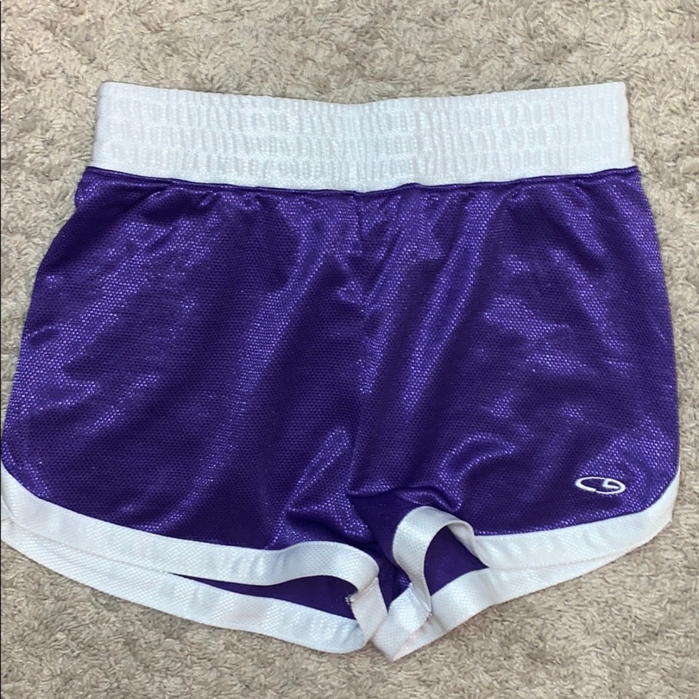 Champion purple/white shorts, L (10-12)